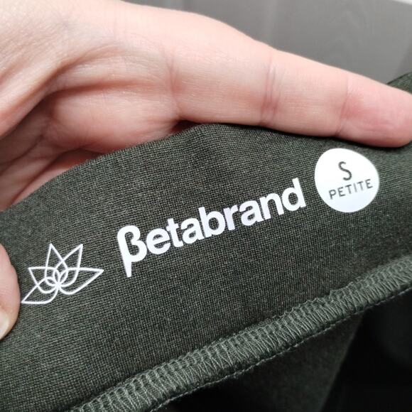 BETABRAND Size Small Petite Zippered Journey Yoga Pants W1503-OL Olive Green - Picture 4 of 7